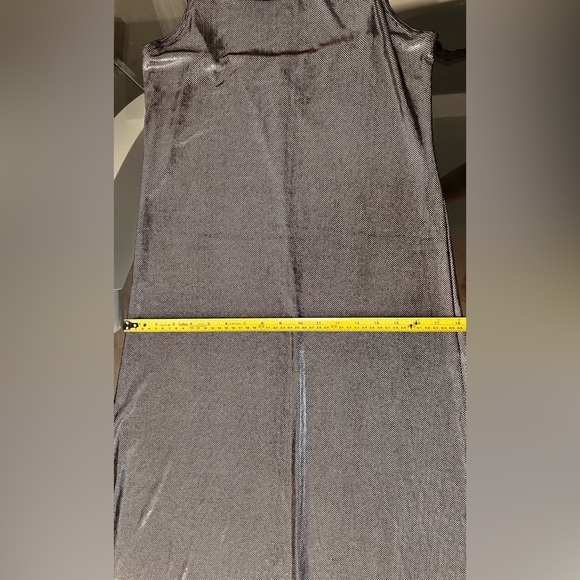 Womens Shimmering Metallic Silver Dress - Picture 6 of 6